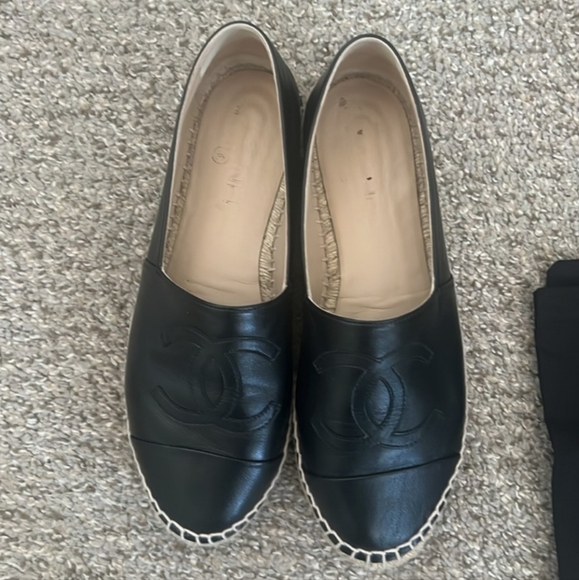 Authentic Chanel espadrilles, lambskin black - Picture 5 of 9